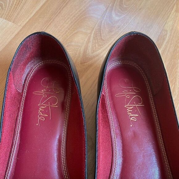 LifeStride Moselle Black Faux Leather Low Wedge Loafers US 10 - Picture 5 of 6